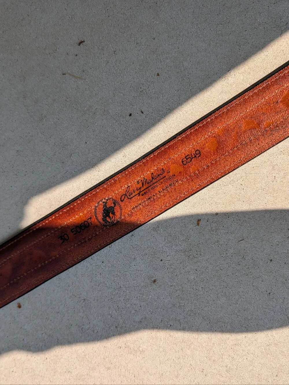 Vintage Larry Mahan Floral Tooled Leather Western Belt Rodeo Westernwear Vtg